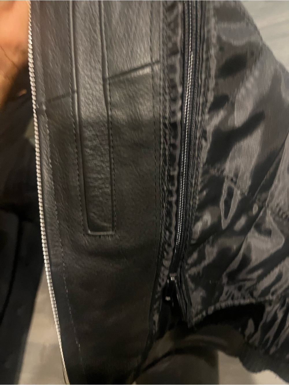 Women's Black Genuine Leather Zip-Front Moto Jacket Grunge Minimalist - Picture 8 of 8